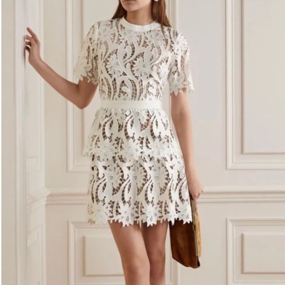 Self Portrait white lace dress